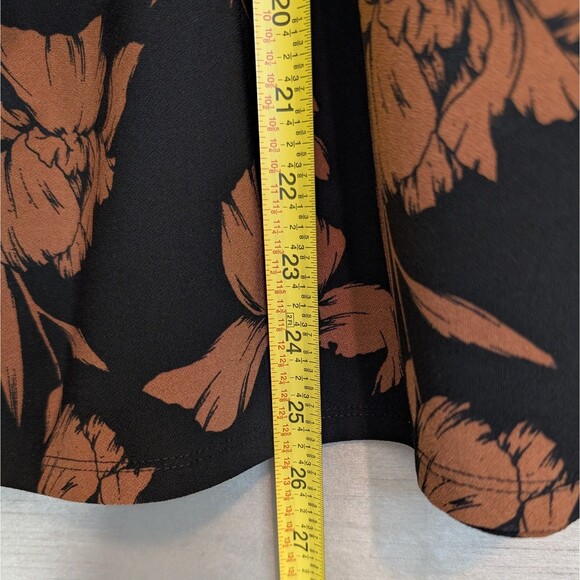 Halogen Womens Size XL Black Brown Floral Knit Top Career Whimsygoth Boho Autumn - Picture 6 of 15